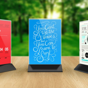 Clean table tent mock up